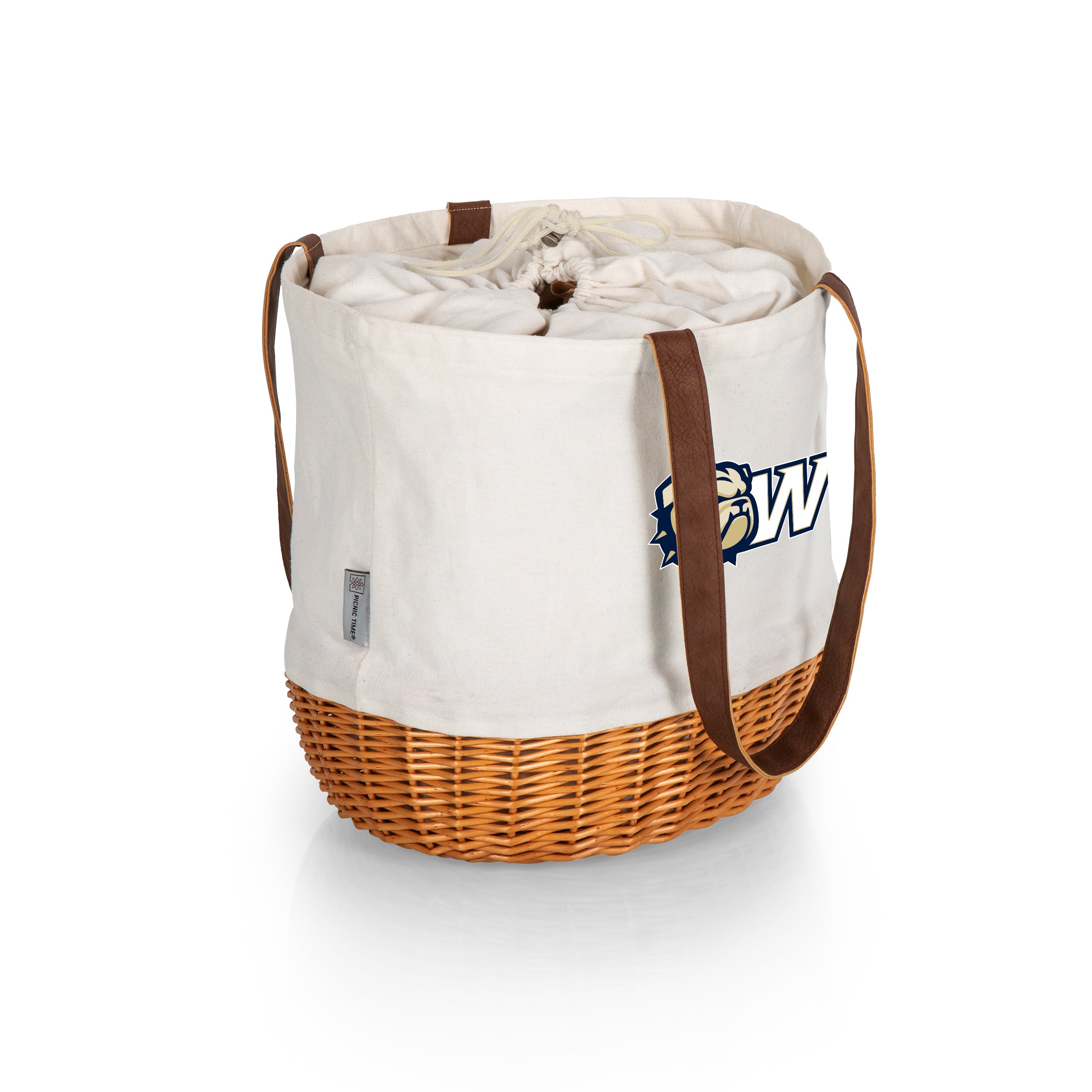 Wingate University Bulldogs - Coronado Canvas and Willow Basket Tote