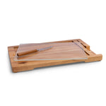 Ventana - Tempered Glass and Acacia Cheese Board and Knife Set