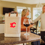 Calgary Flames - Pinot Jute 2 Bottle Insulated Wine Bag