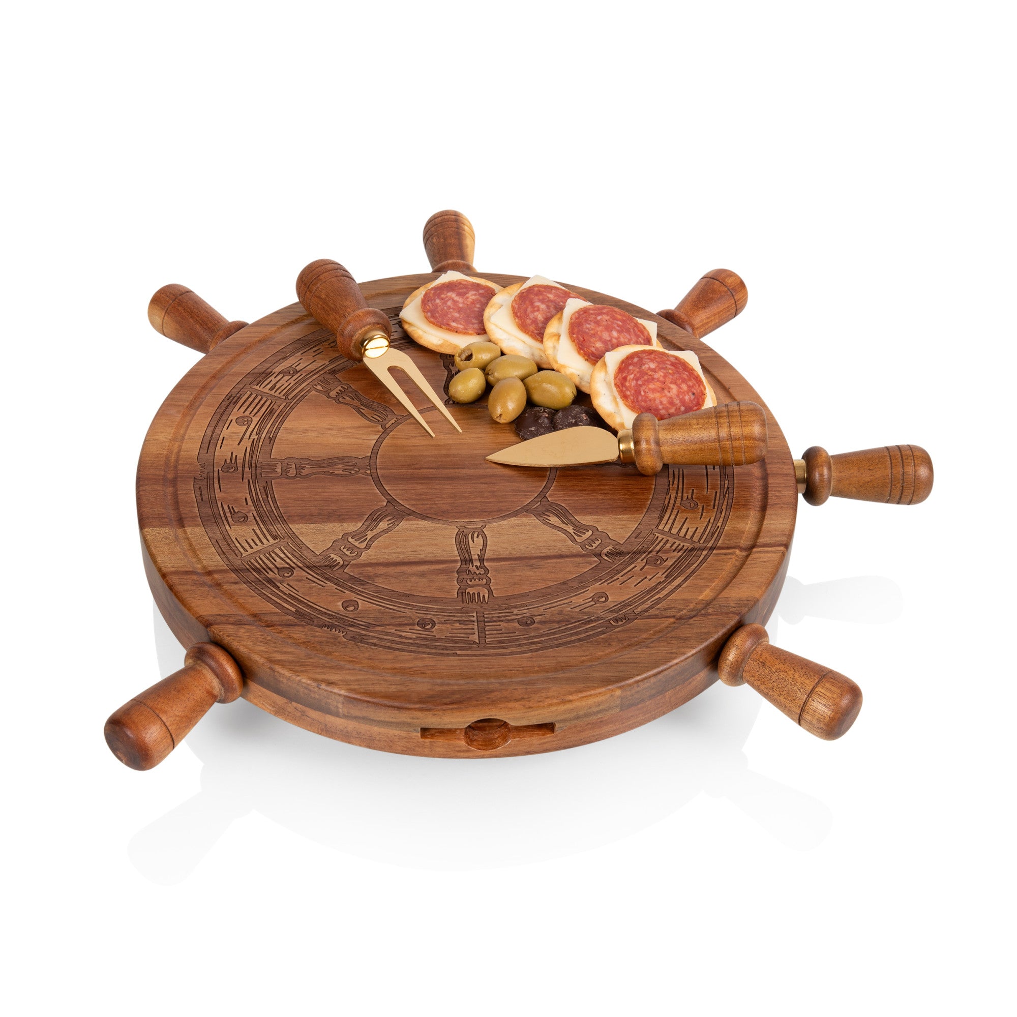 Helmsman Lazy Susan Cheese Board with Tool Set