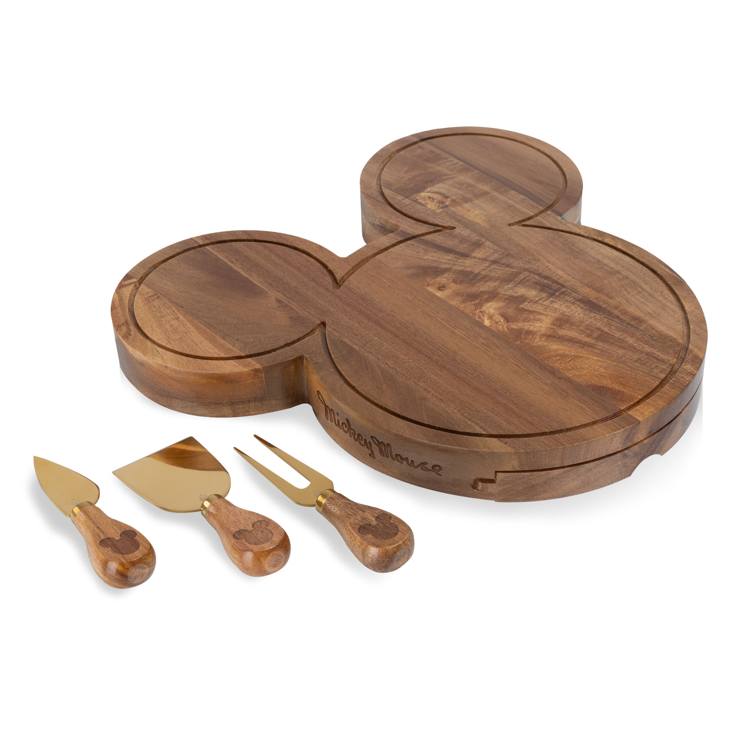 Mickey Mouse - Mickey Mouse Head Shaped Acacia Cheese Board with Tools