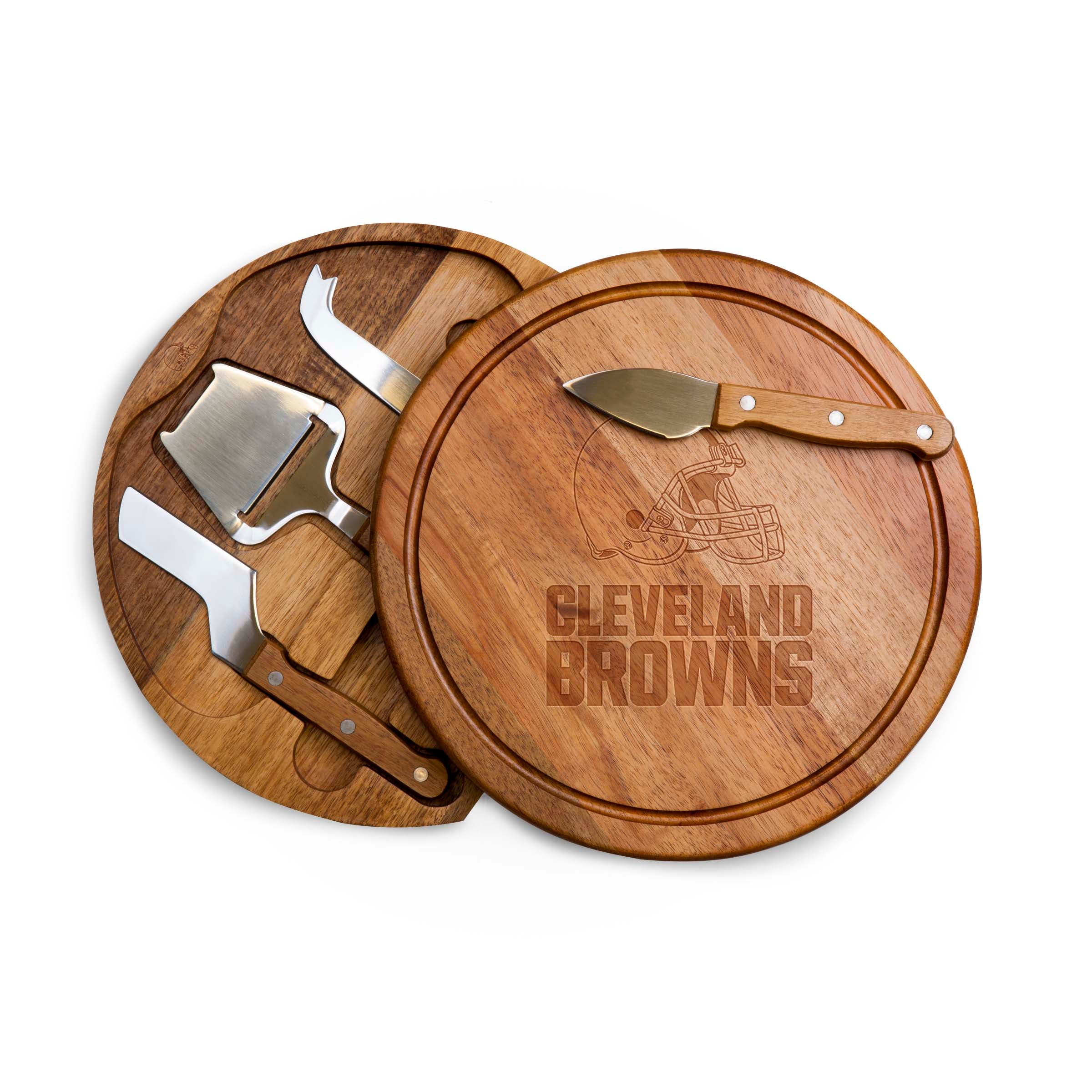 Cleveland Browns - Acacia Circo Cheese Cutting Board & Tools Set