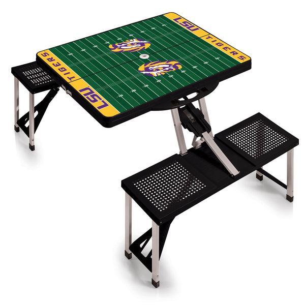 LSU Tigers Football Field - Picnic Table Portable Folding Table with Seats