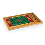 USC Trojans Football Field - Icon Glass Top Cutting Board & Knife Set