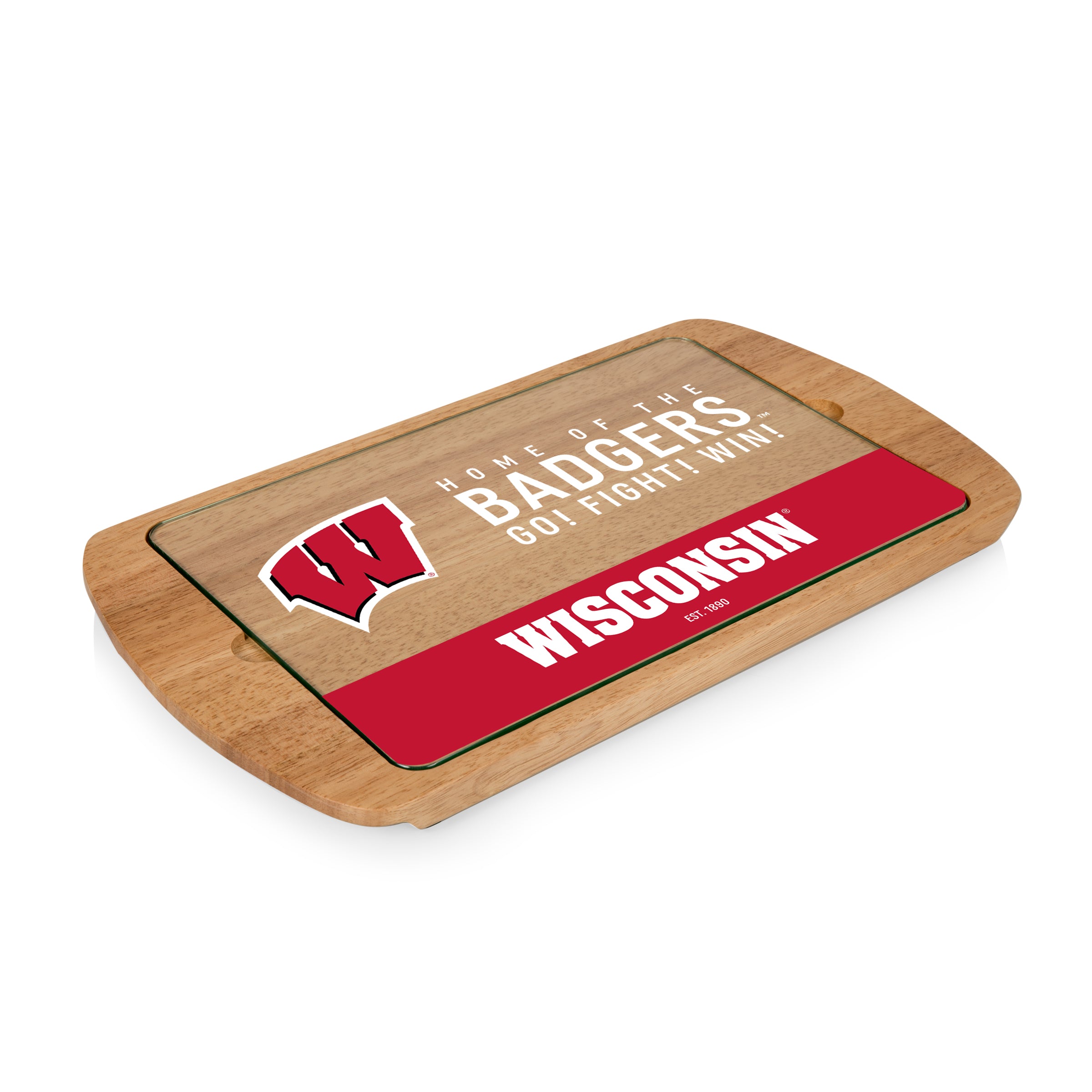 Wisconsin Badgers - Billboard Glass Top Serving Tray