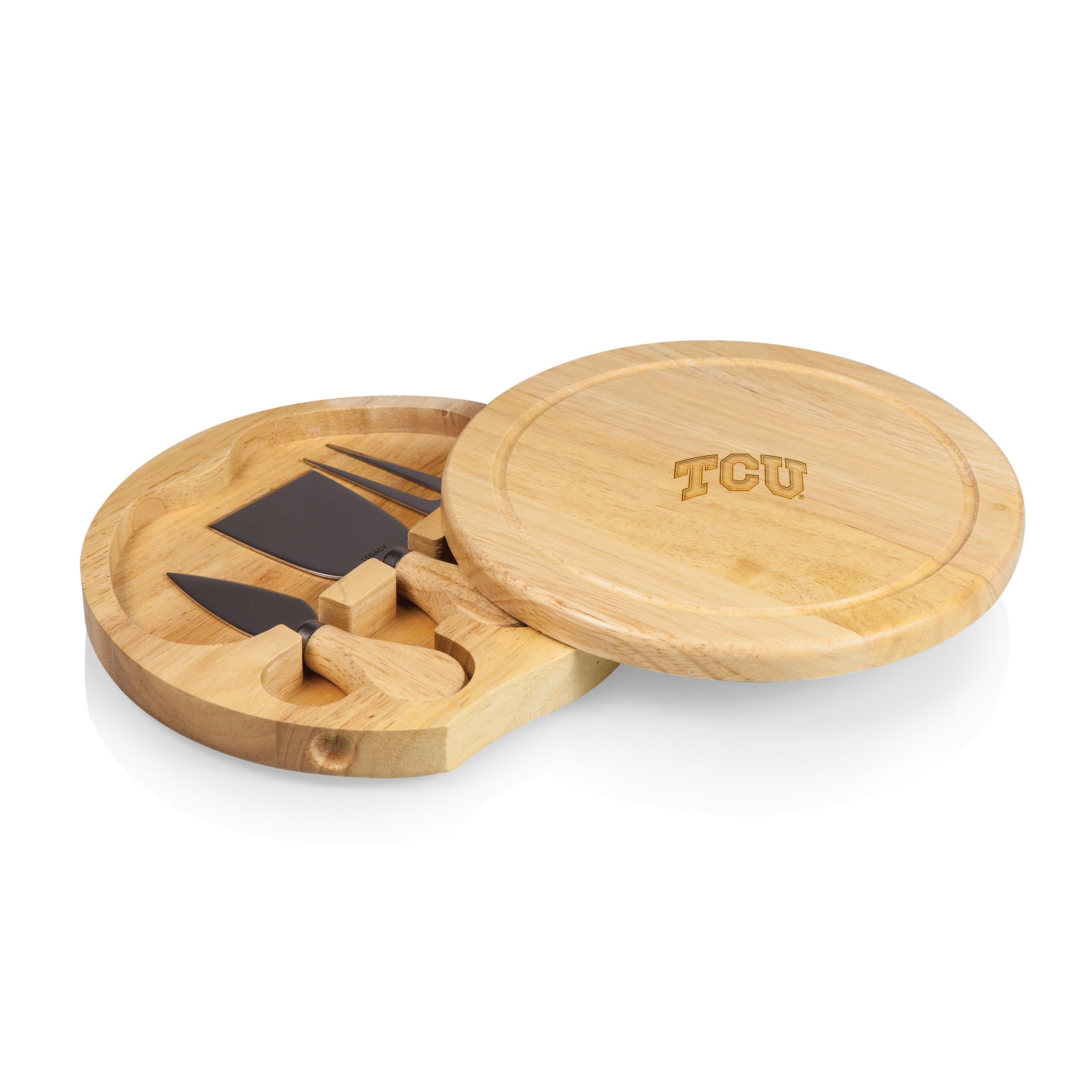 TCU Horned Frogs - Brie Cheese Cutting Board & Tools Set