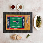 New England Patriots Football Field - Icon Glass Top Cutting Board & Knife Set