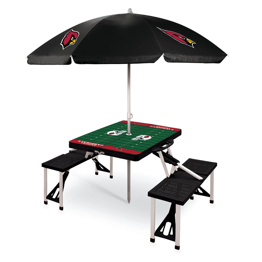 Arizona Cardinals - Picnic Table Portable Folding Table with Seats and Umbrella