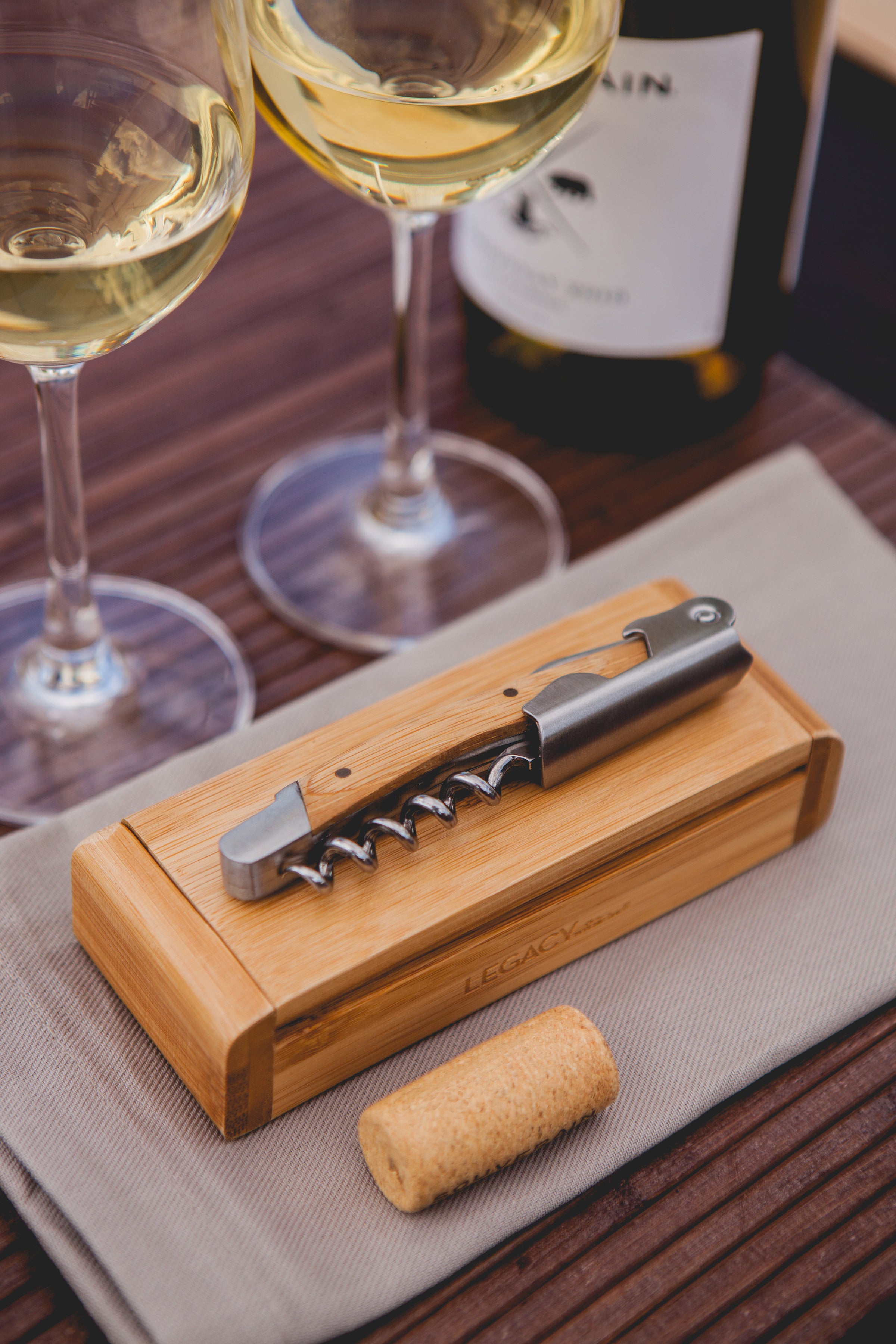 Elan Deluxe Corkscrew In Bamboo Box