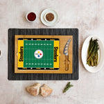 Pittsburgh Steelers Football Field - Icon Glass Top Cutting Board & Knife Set