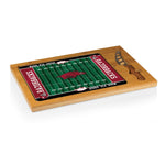 Arkansas Razorbacks Football Field - Icon Glass Top Cutting Board & Knife Set