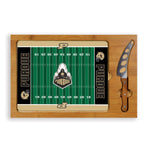 Purdue Boilermakers Football Field - Icon Glass Top Cutting Board & Knife Set