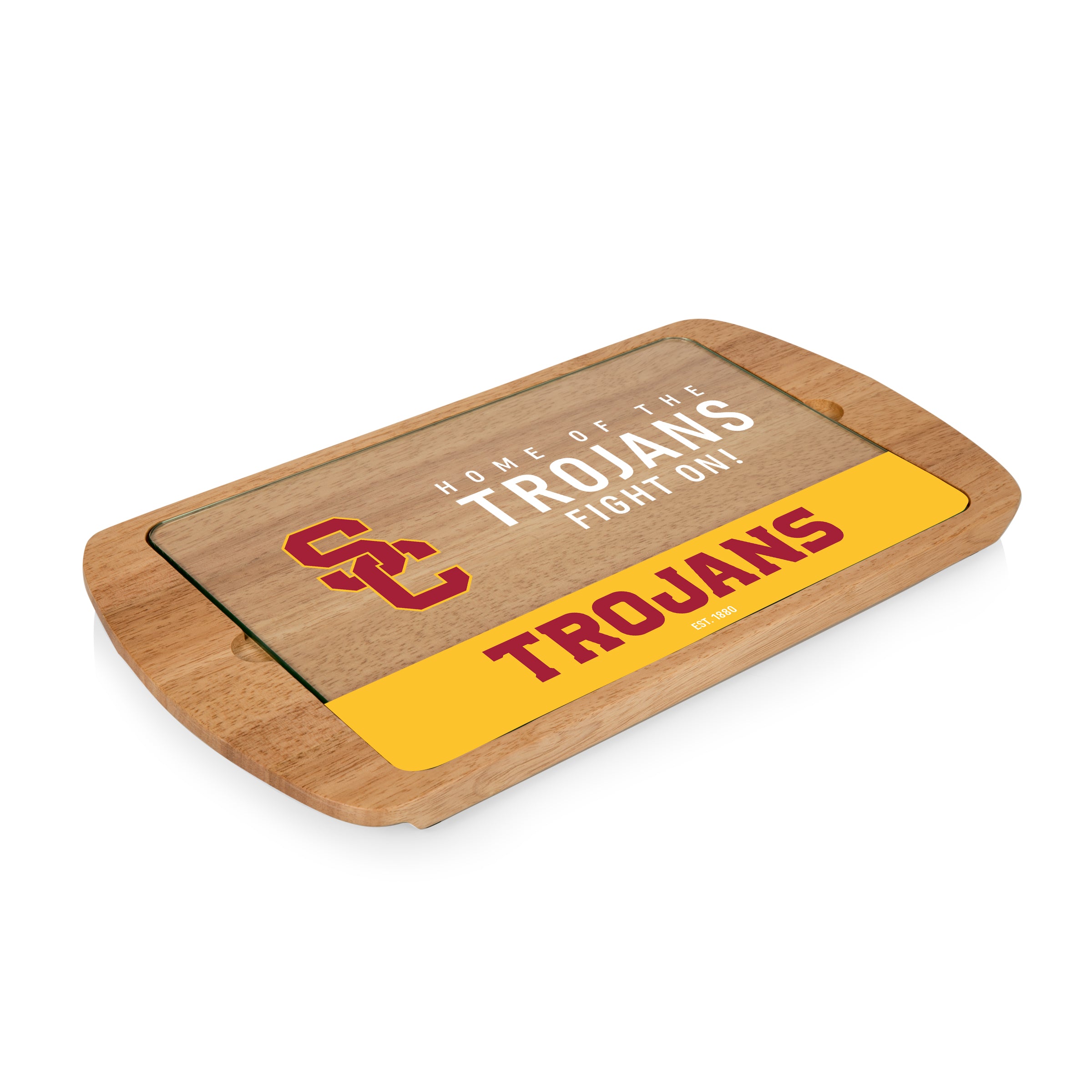 USC Trojans - Billboard Glass Top Serving Tray
