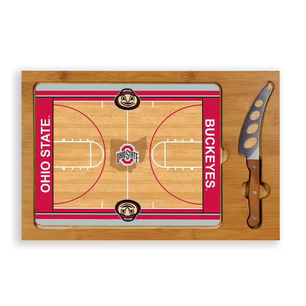 Ohio State Buckeyes - Icon Glass Top Cutting Board & Knife Set