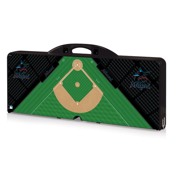 Miami Marlins Baseball Diamond - Picnic Table Portable Folding Table with Seats