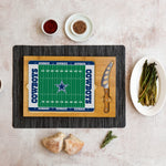 Dallas Cowboys Football Field - Icon Glass Top Cutting Board & Knife Set