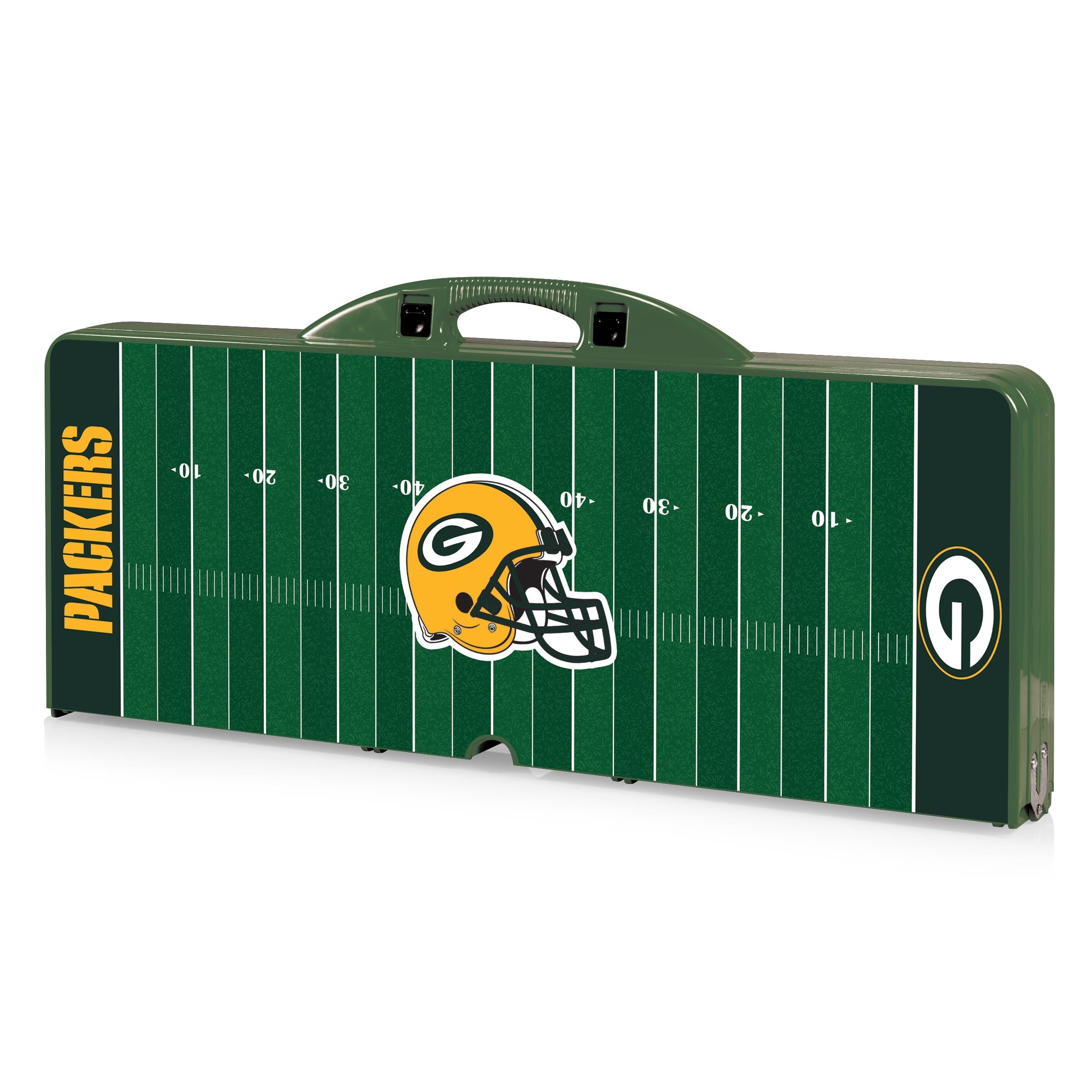 Green Bay Packers Football Field - Picnic Table Portable Folding Table with Seats