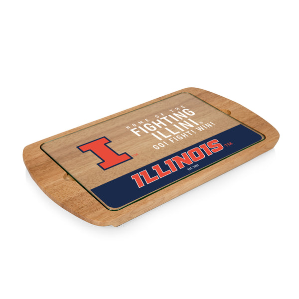 Illinois Fighting Illini - Billboard Glass Top Serving Tray