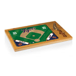 Detroit Tigers Baseball Diamond - Icon Glass Top Cutting Board & Knife Set