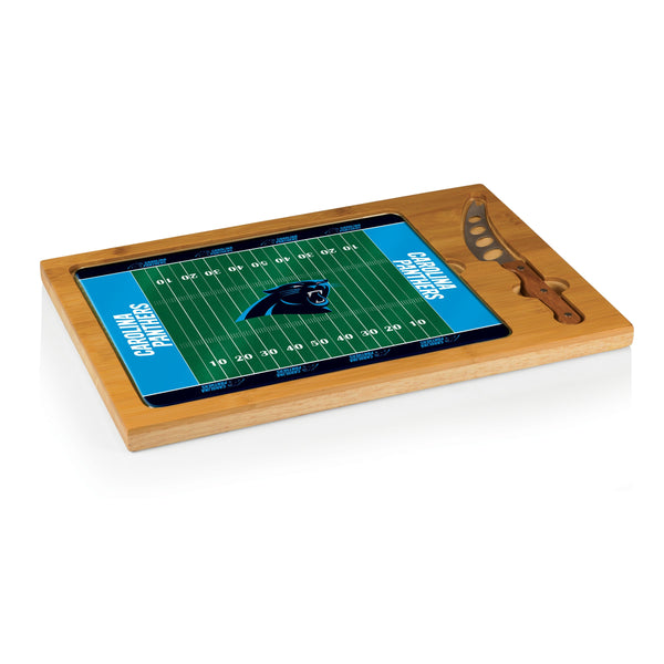 Carolina Panthers Football Field - Icon Glass Top Cutting Board & Knife Set