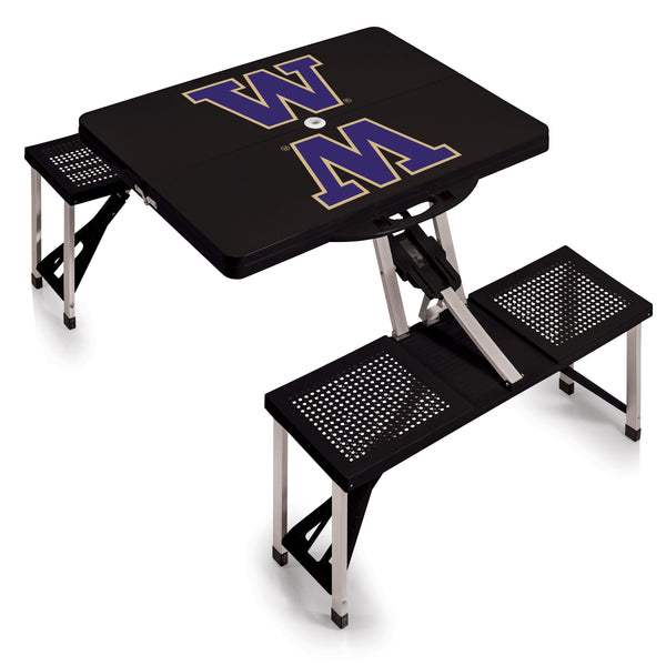 Washington Huskies - Picnic Table Portable Folding Table with Seats