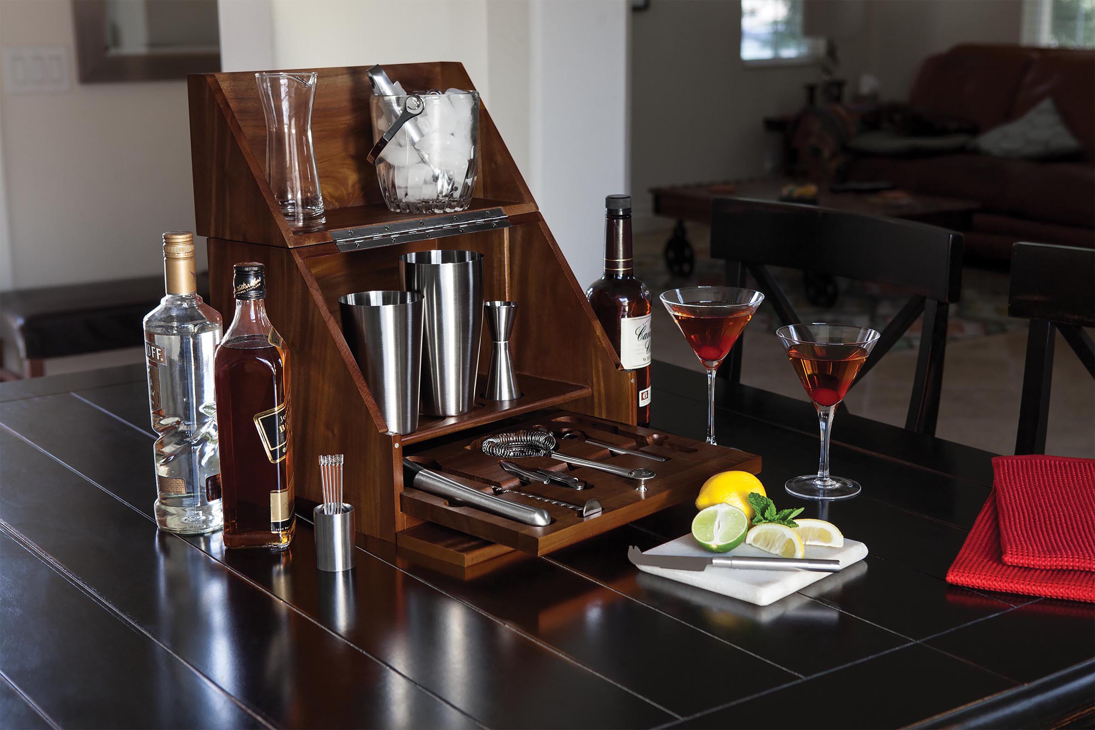 Minnesota Twins - Madison Acacia Tabletop Bar Set