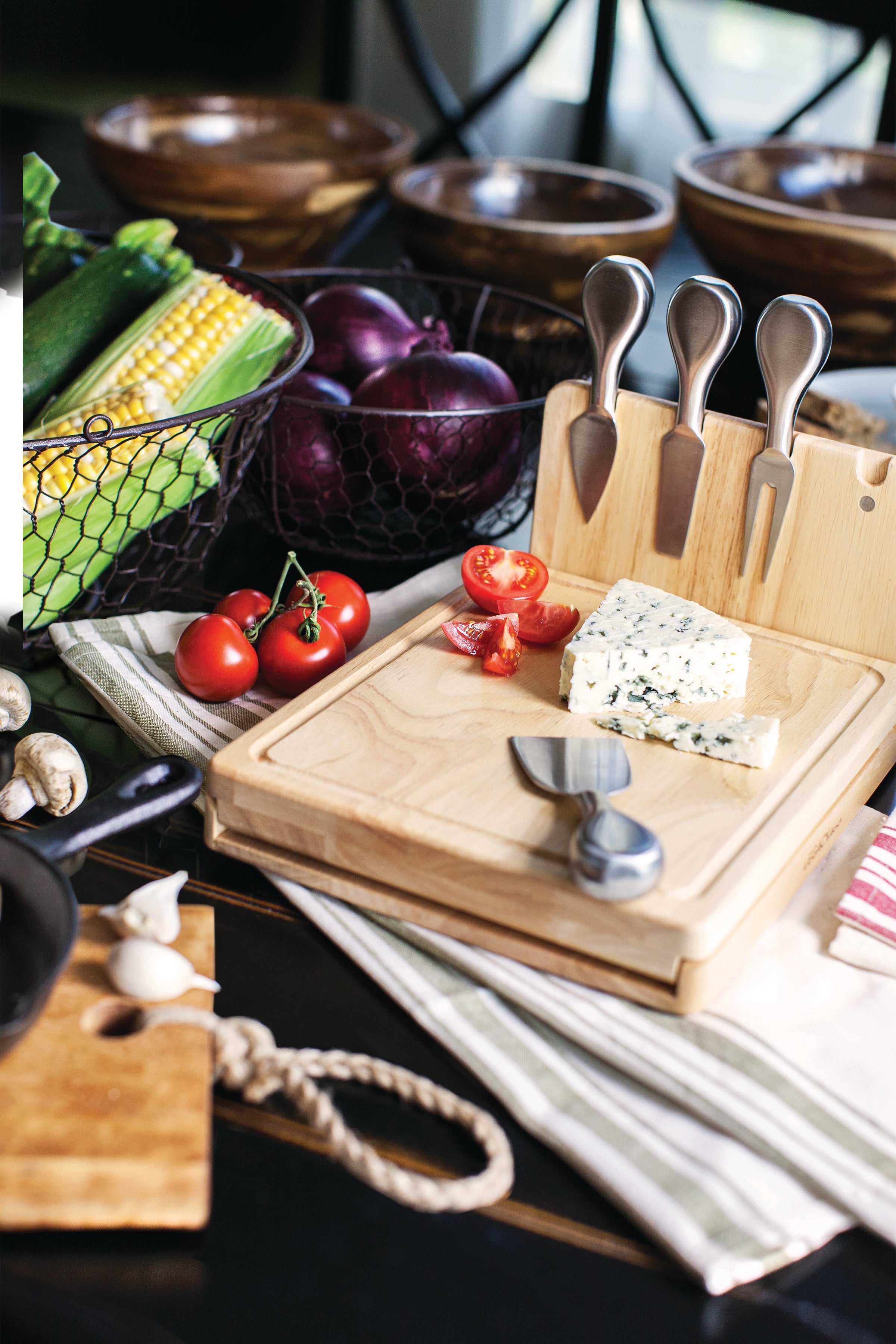 Asiago Cheese Cutting Board & Tools Set