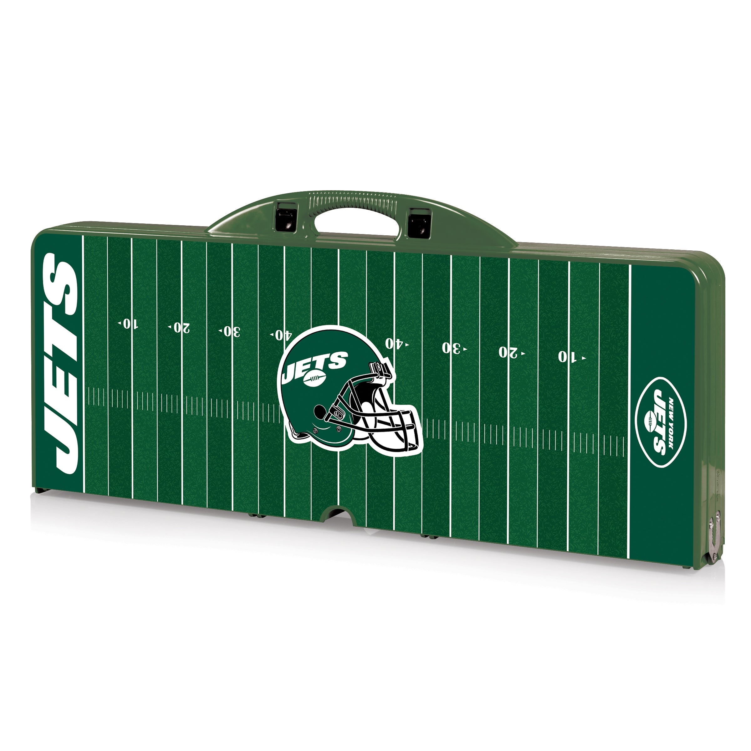 New York Jets Football Field - Picnic Table Portable Folding Table with Seats