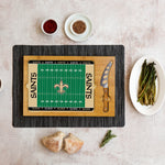 New Orleans Saints Football Field - Icon Glass Top Cutting Board & Knife Set