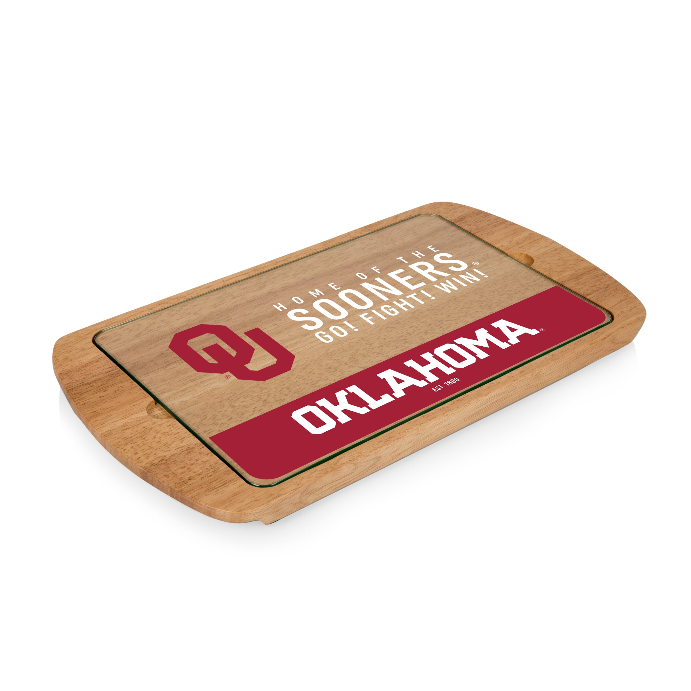 Oklahoma Sooners - Billboard Glass Top Serving Tray