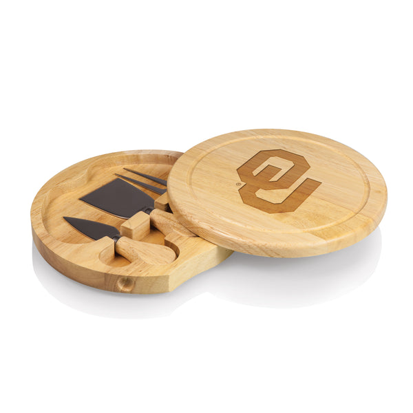 Oklahoma Sooners - Brie Cheese Cutting Board & Tools Set