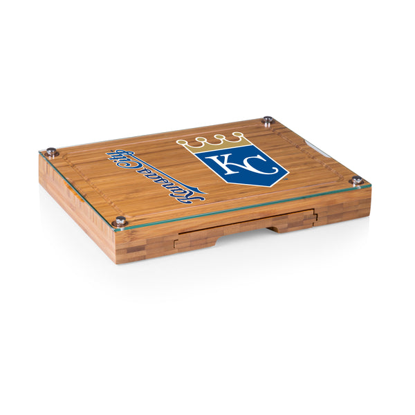 Kansas City Royals - Concerto Glass Top Cheese Cutting Board & Tools Set