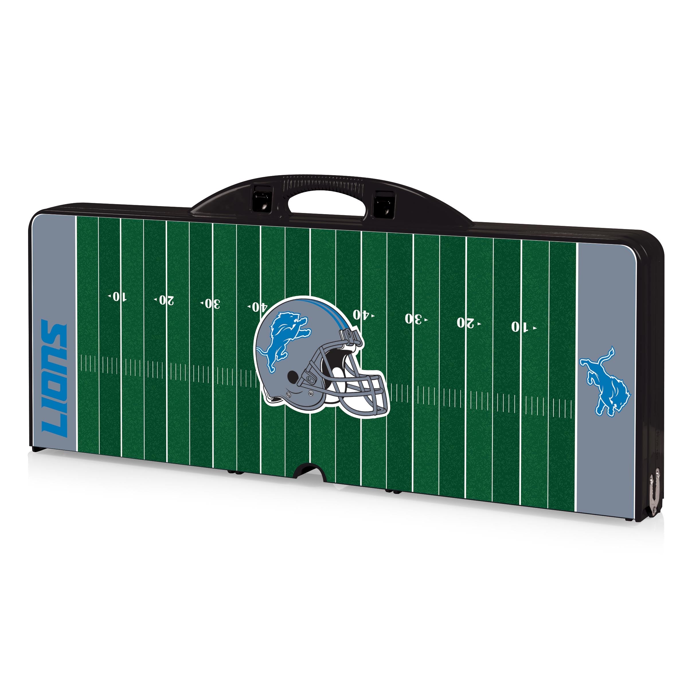 Detroit Lions Football Field - Picnic Table Portable Folding Table with Seats