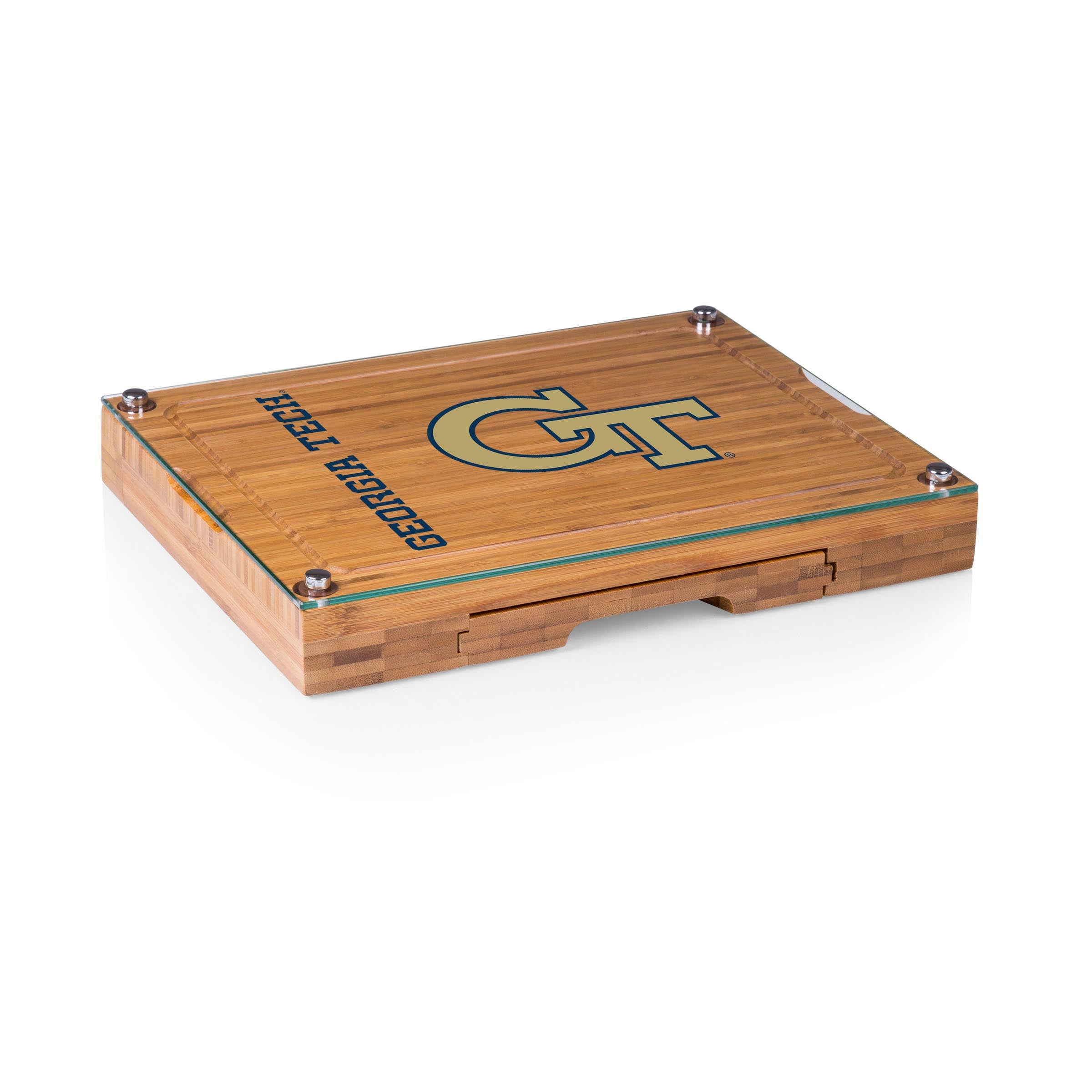 Georgia Tech Yellow Jackets - Concerto Glass Top Cheese Cutting Board & Tools Set