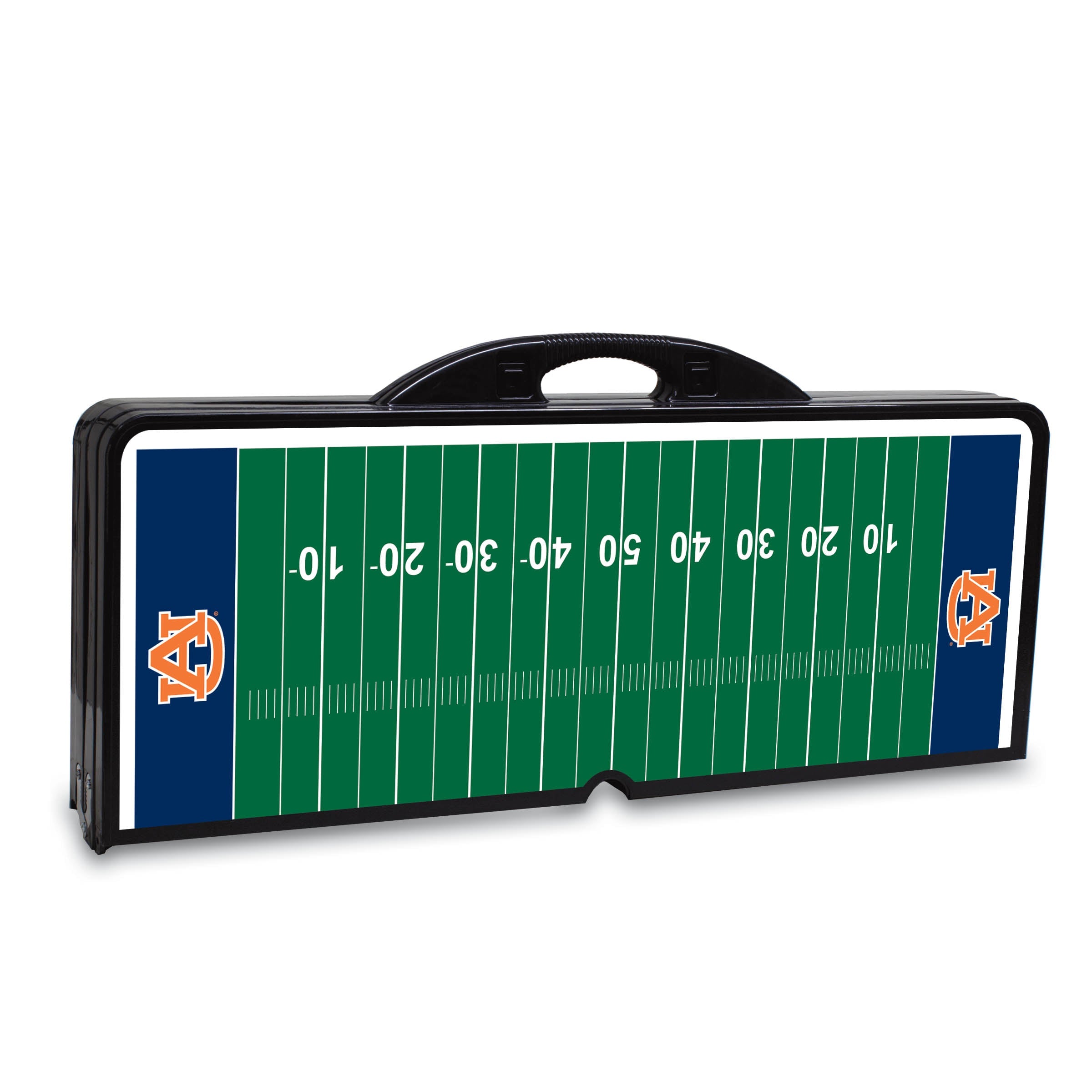 Football Field - Auburn Tigers - Picnic Table Portable Folding Table with Seats