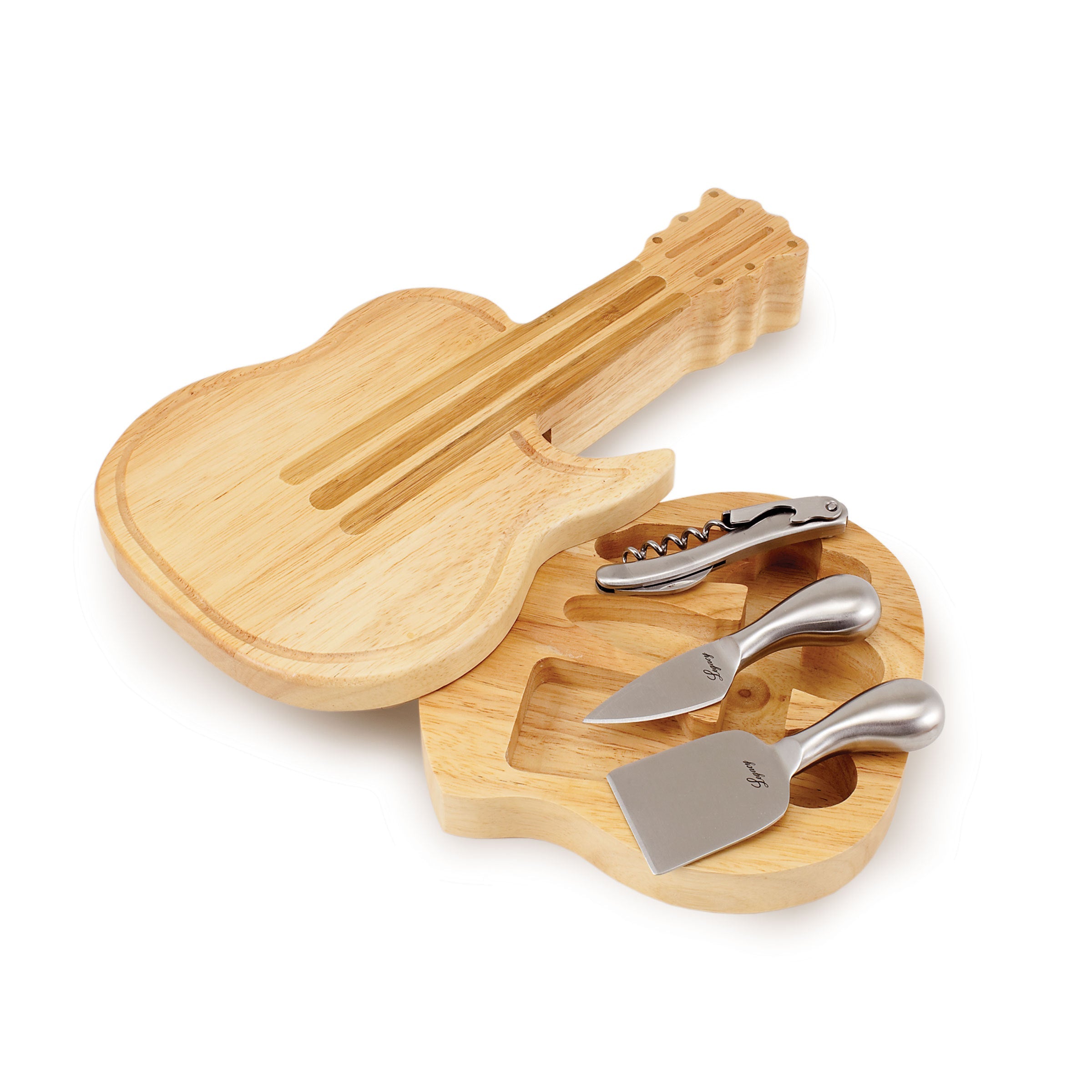 Guitar Cheese Cutting Board & Tools Set