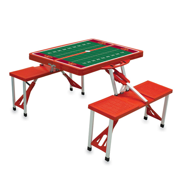 Iowa State Cyclones Football Field - Picnic Table Portable Folding Table with Seats