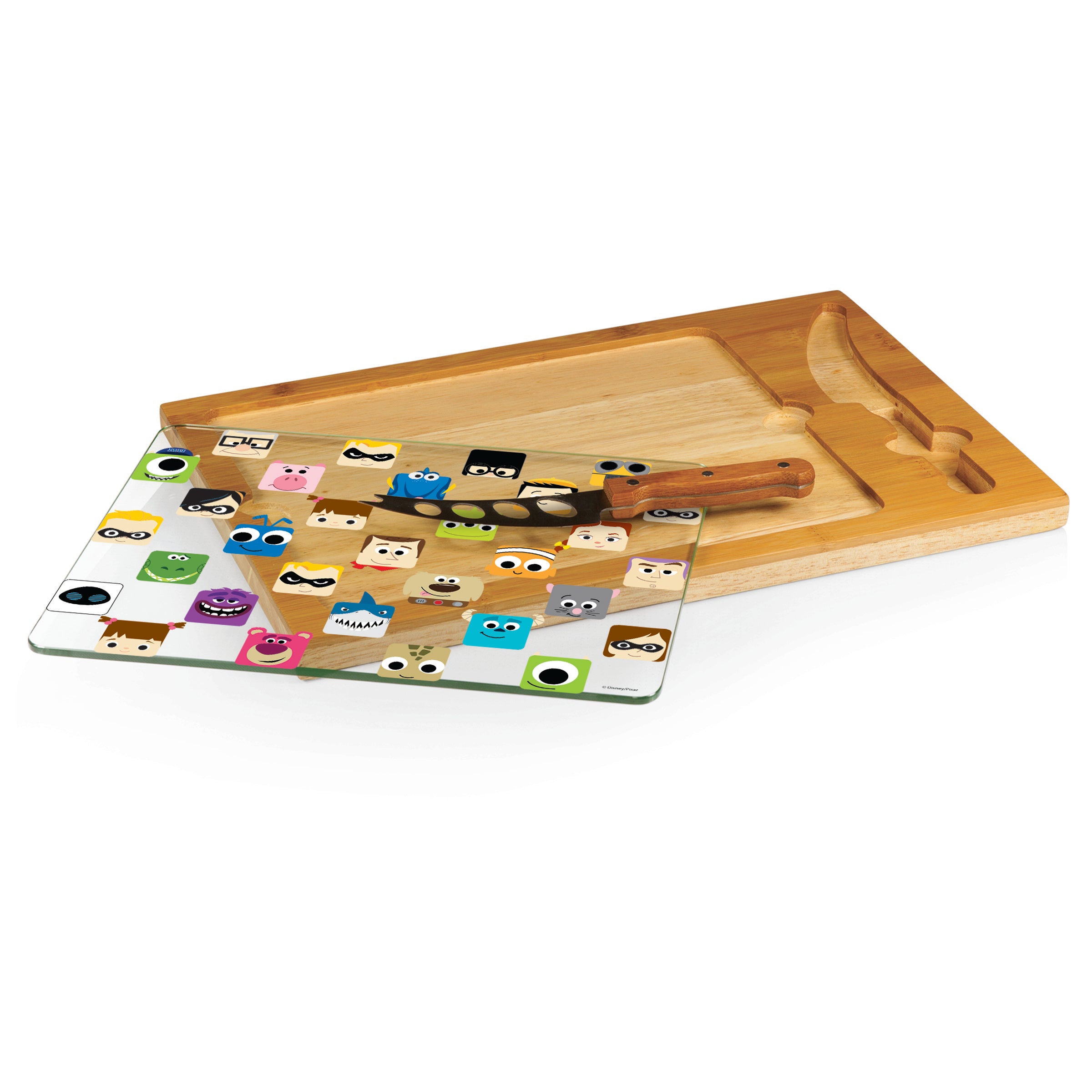 Pixar Collection - Icon Glass Top Cutting Board & Knife Set