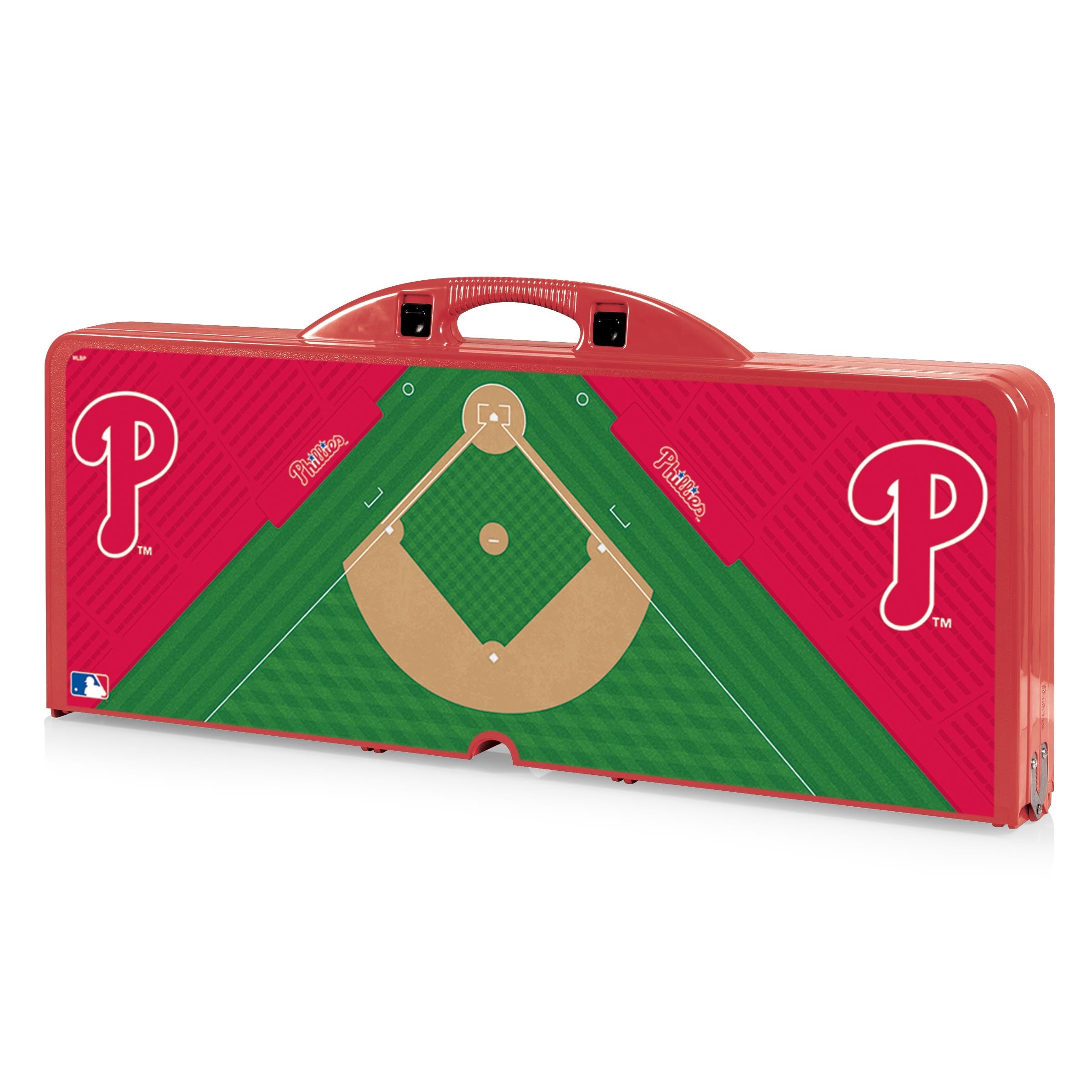 Baseball Diamond - Philadelphia Phillies - Picnic Table Portable Folding Table with Seats