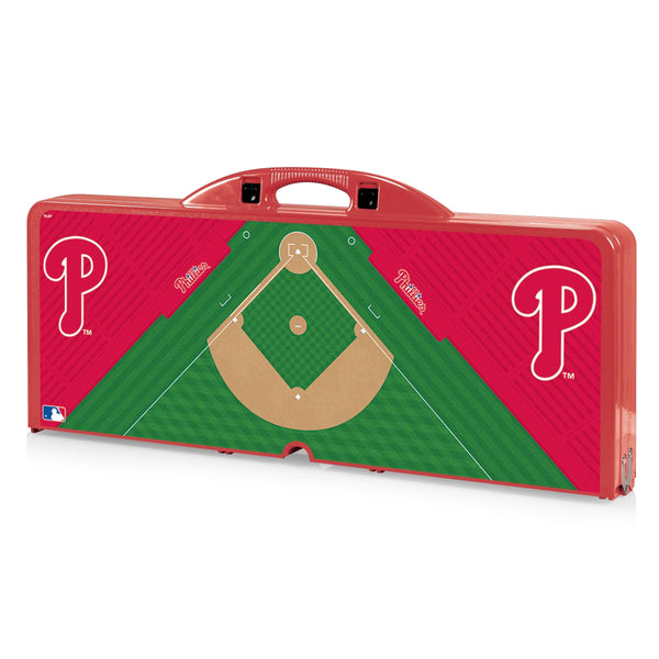 Philadelphia Phillies Baseball Diamond - Picnic Table Portable Folding Table with Seats