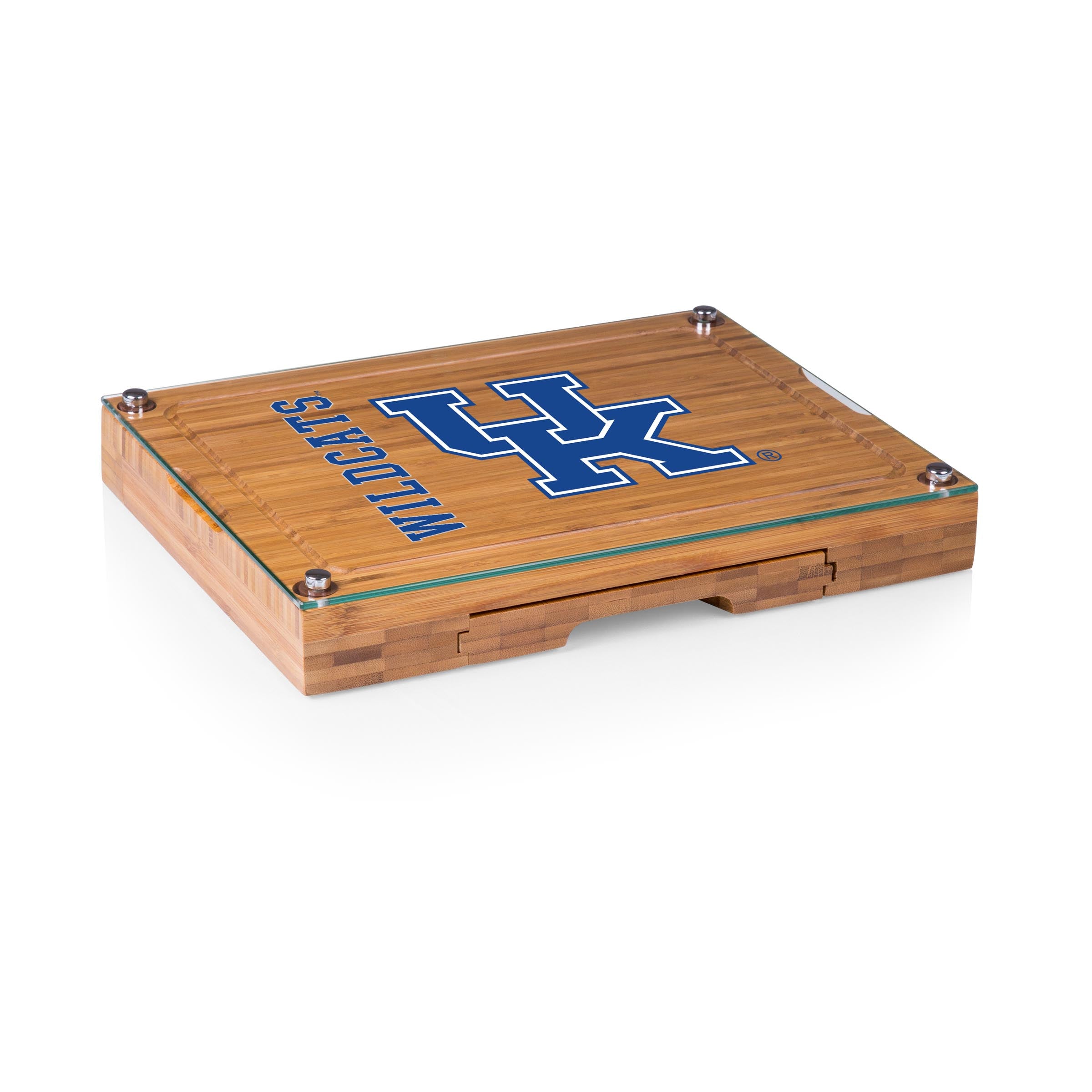 Kentucky Wildcats - Concerto Glass Top Cheese Cutting Board & Tools Set