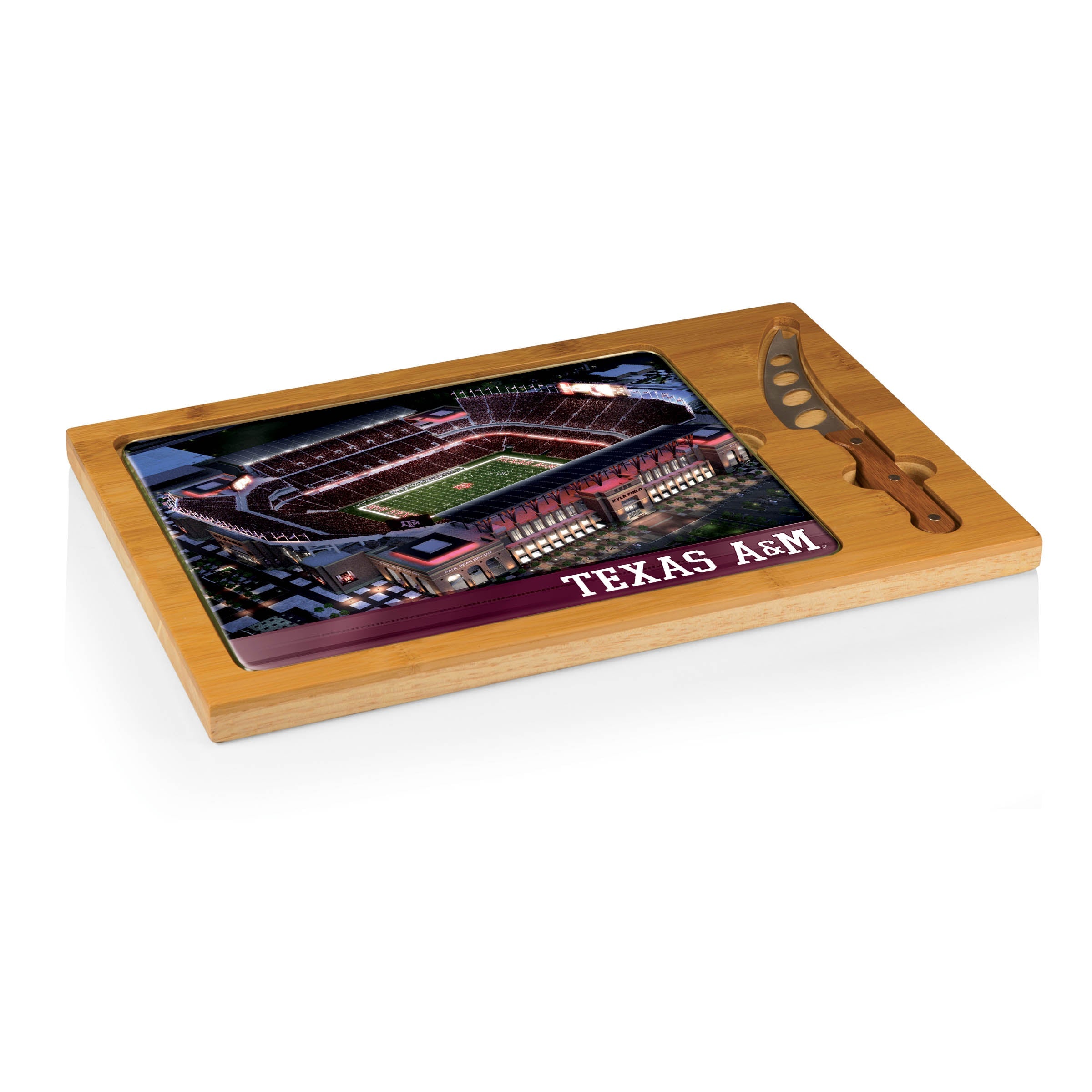 Texas A&M Aggies - Icon Glass Top Cutting Board & Knife Set