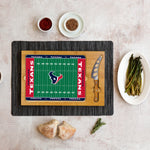 Houston Texans Football Field - Icon Glass Top Cutting Board & Knife Set