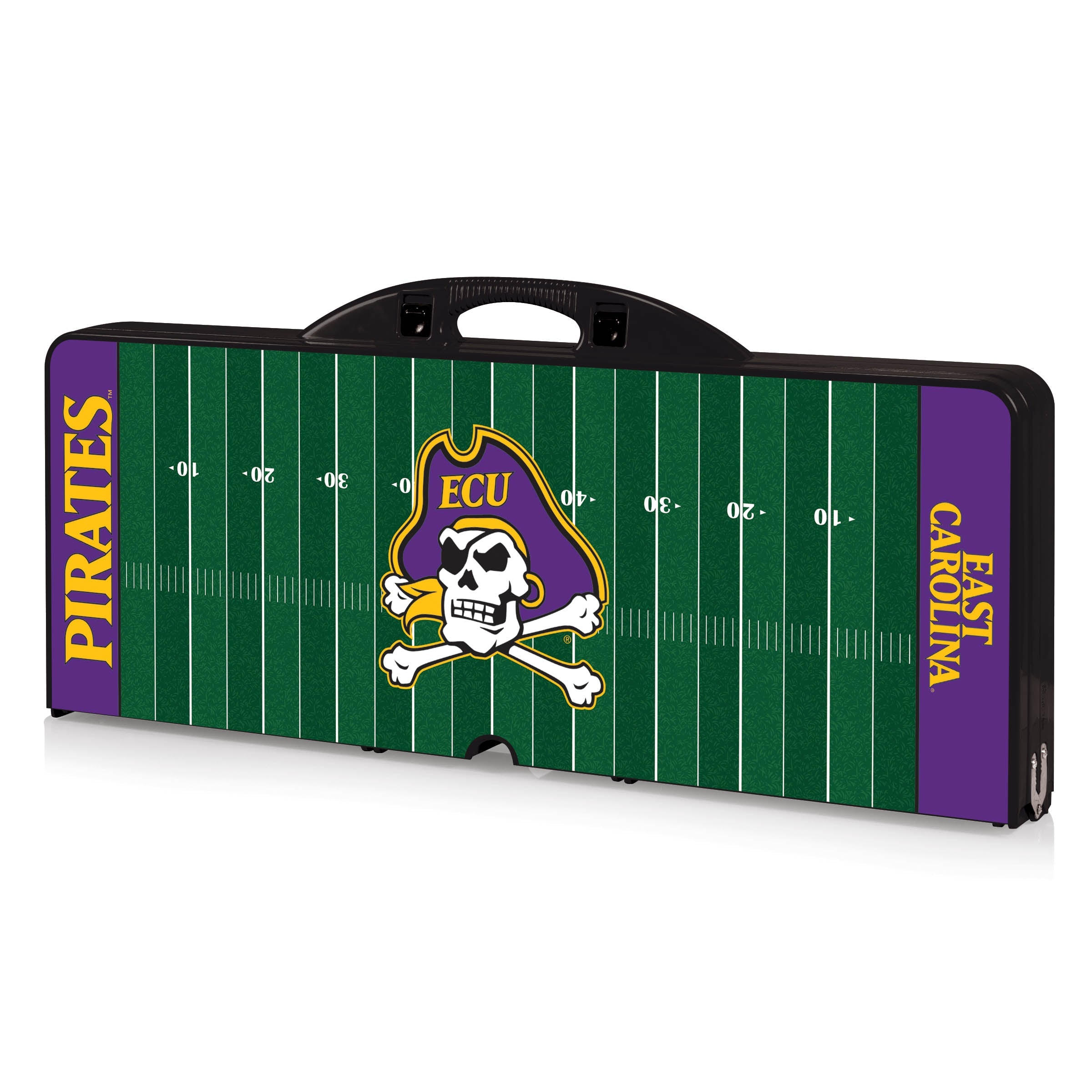 East Carolina Pirates Football Field - Picnic Table Portable Folding Table with Seats