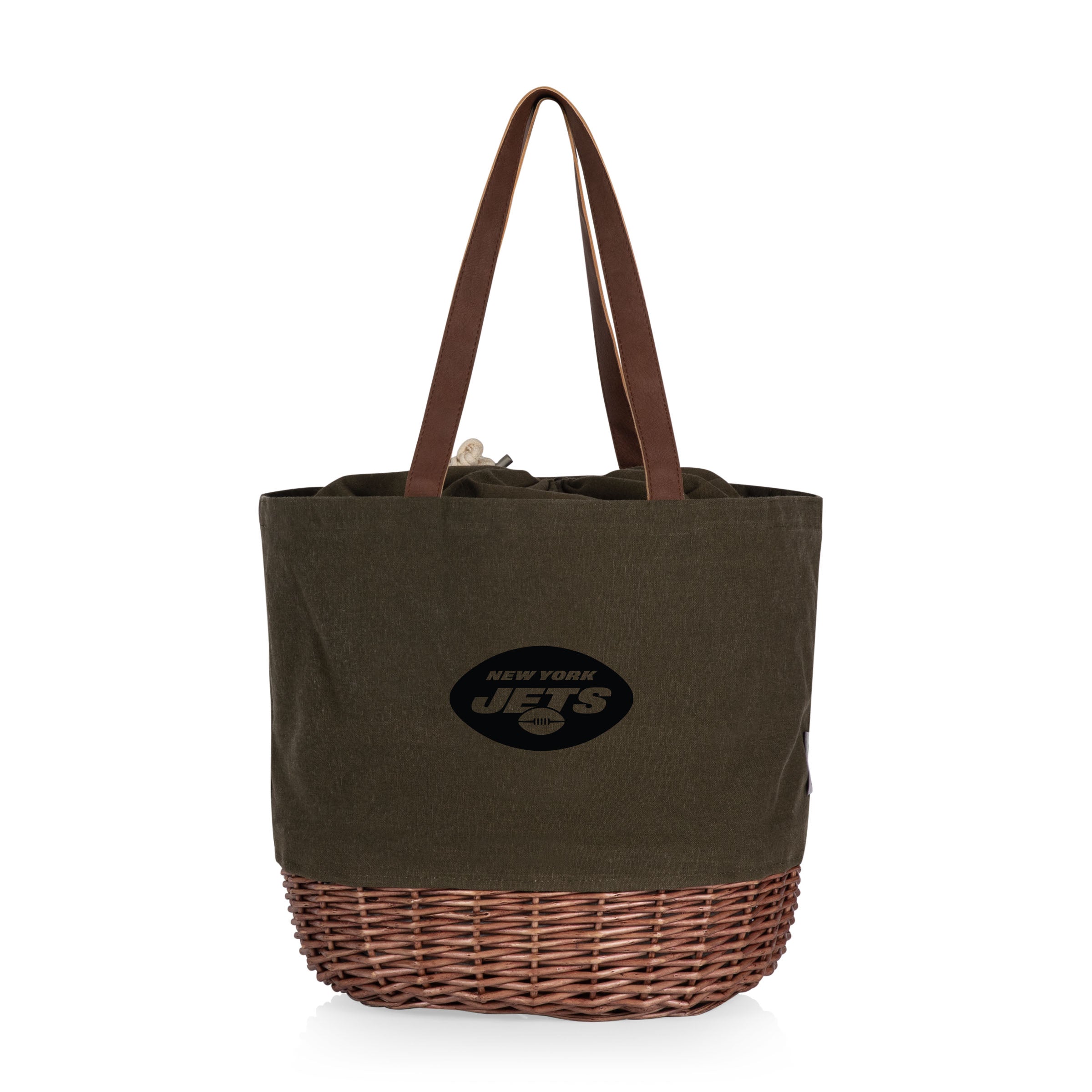 New York Jets - Coronado Canvas and Willow Basket Tote