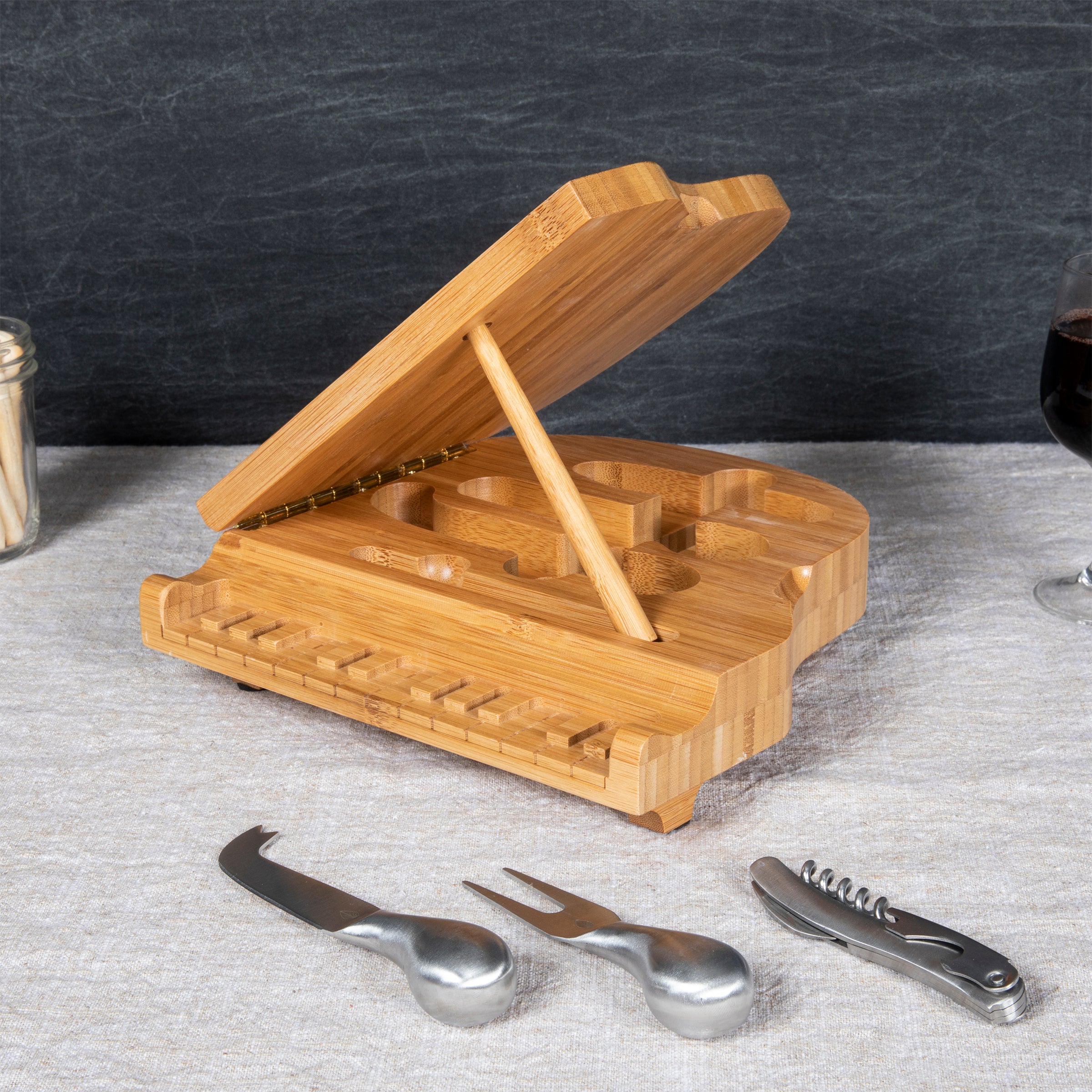 Piano Cheese Cutting Board & Tools Set