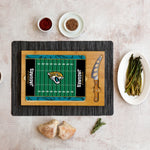 Jacksonville Jaguars Football Field - Icon Glass Top Cutting Board & Knife Set