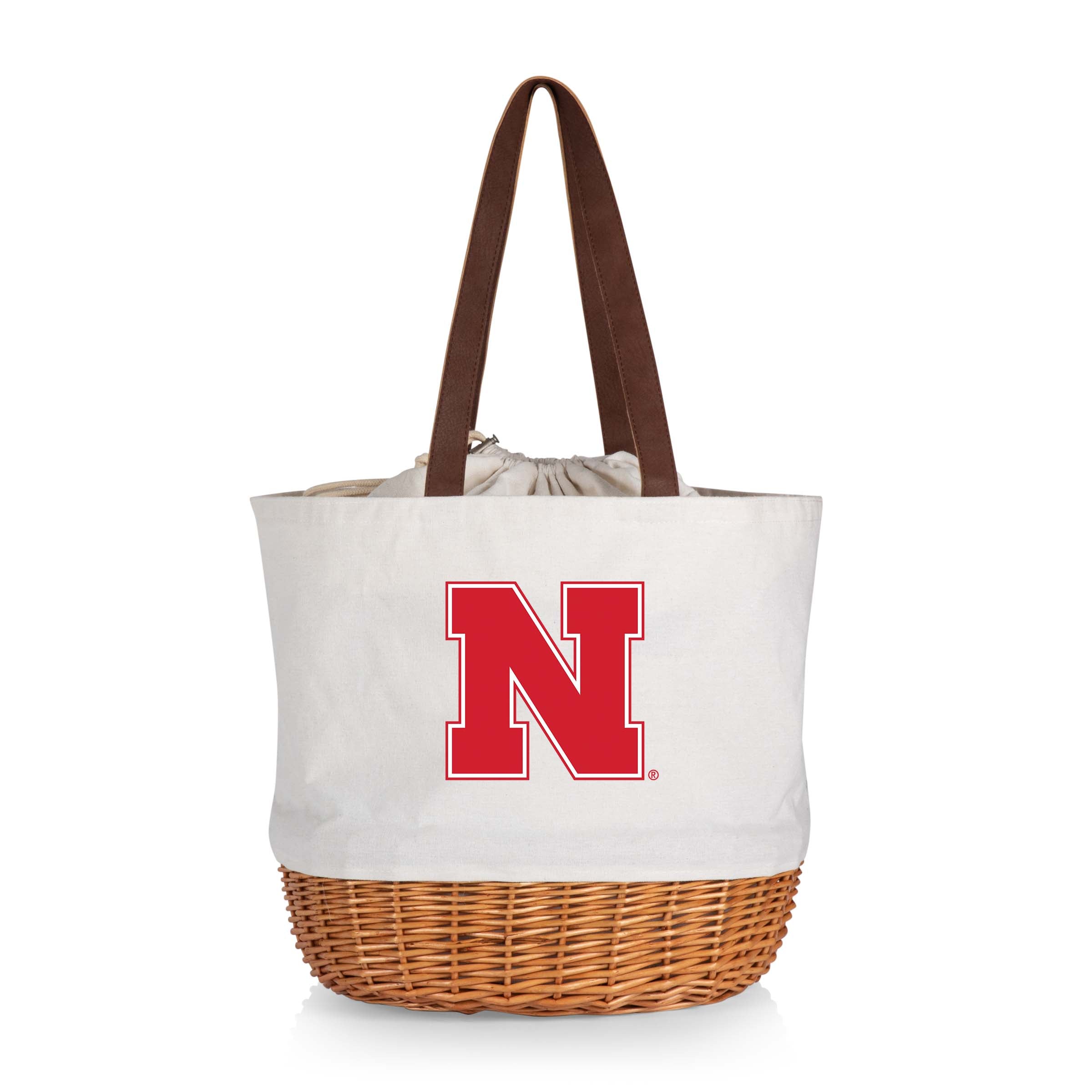 Nebraska Cornhuskers - Coronado Canvas and Willow Basket Tote