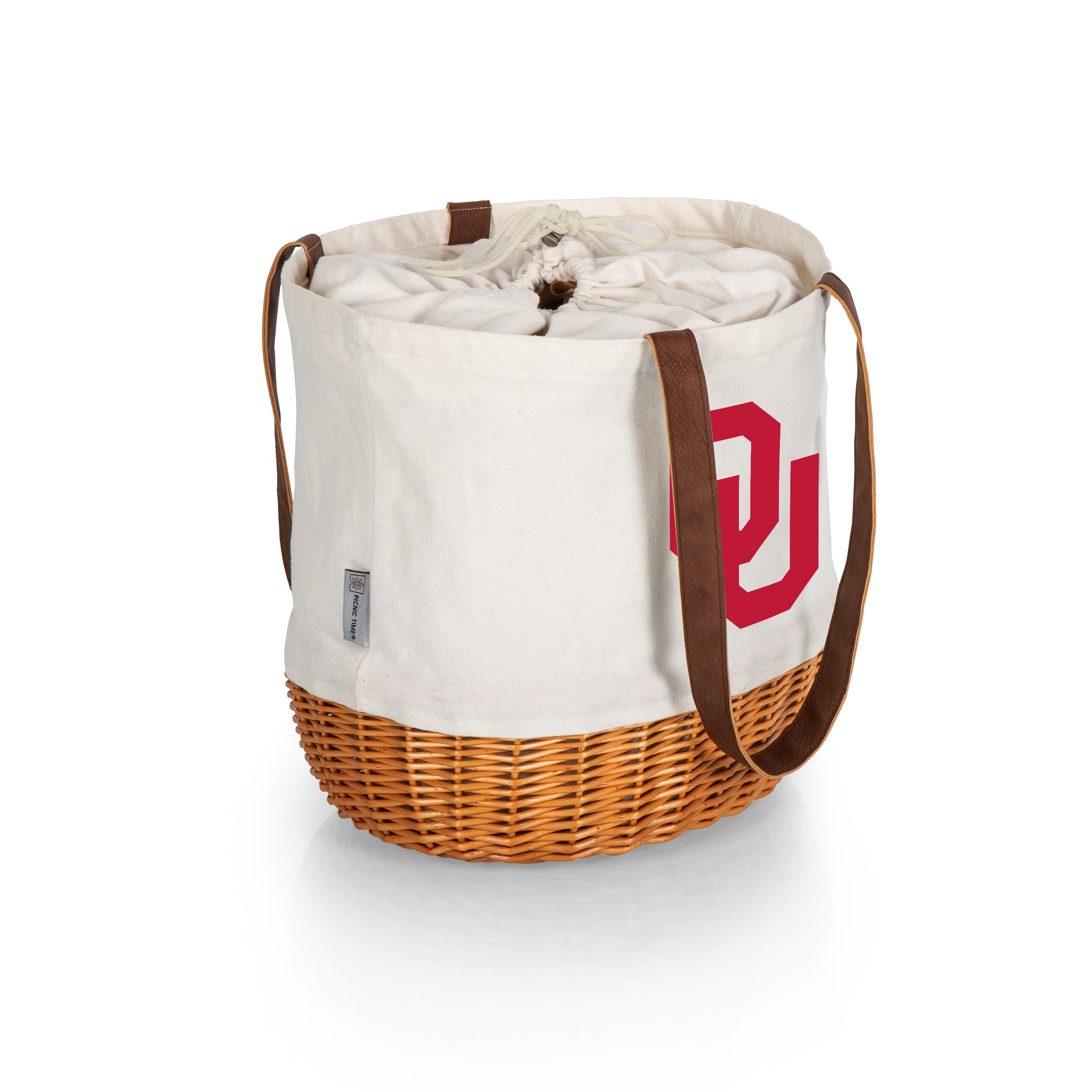 Oklahoma Sooners - Coronado Canvas and Willow Basket Tote