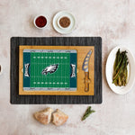 Philadelphia Eagles Football Field - Icon Glass Top Cutting Board & Knife Set